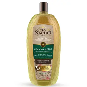 Tio Nacho Mexican Herbs Shampoo, 32 Fl, Single Pack, Strengthening, Anti Hair Loss & Anti Breakage with Royal Jelly, Ginseng & Jojoba, Paraben & Cruelty Free, 32 Fl Oz, Single Pack