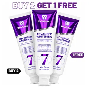 NEW 7 Pro Purple Teeth Whitening Toothpaste, PAP+ Color Correcting Upgraded 7 Probiotics, Mint Grape Flavor, Peroxide-Free Formula, Enamel Care Toothpaste for Adults, Long-Lasting Fresh Breath, Daily Oral Care #summervibes