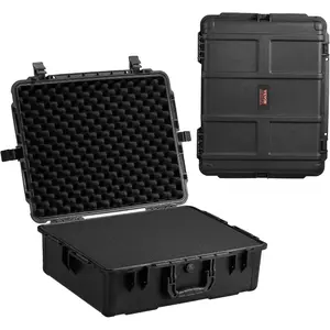 VEVOR Weatherproof Hard Case, Heavy Duty Protective Dry Box with Pre-cut Foam, Retractable Pull Handles for Travel, Hunting, Military, Tactical, IP67 Waterproof Case for Cameras(14.96x11.81x5.51)VEVOR Super Brand Day