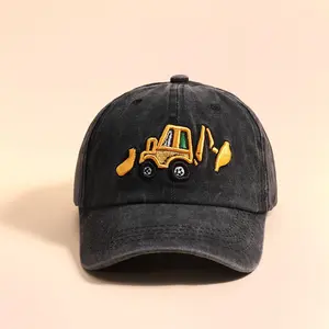 Kids Baseball Cap Cartoon Excavator Embroidery Sun Protection Sunshade Hat Outdoor Activities For Boys And Girls For King's Day