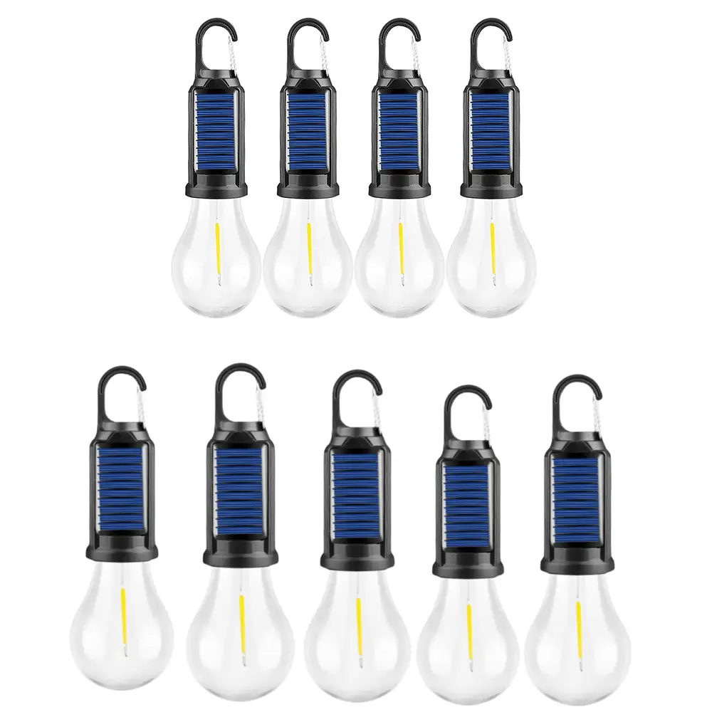 2025 New Solar Camp Tent Light Solar Charging Hook Camping Light Warm Light Waterproof LED Camping Light Outdoor Emergency Hanging Flashlight Househol