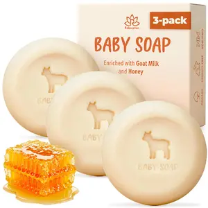 Baby Soap Bars with Goat Milk and Honey (Pack of 3)