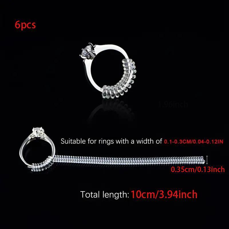 Ring Sizers for Loose Rings, Ring Size Adjuster Spacers or Tightener, Invisible Guards, 4 Sizes Fitter, Resizer Fit Almost Any Rings, Reduces Size by 0.5-1.5