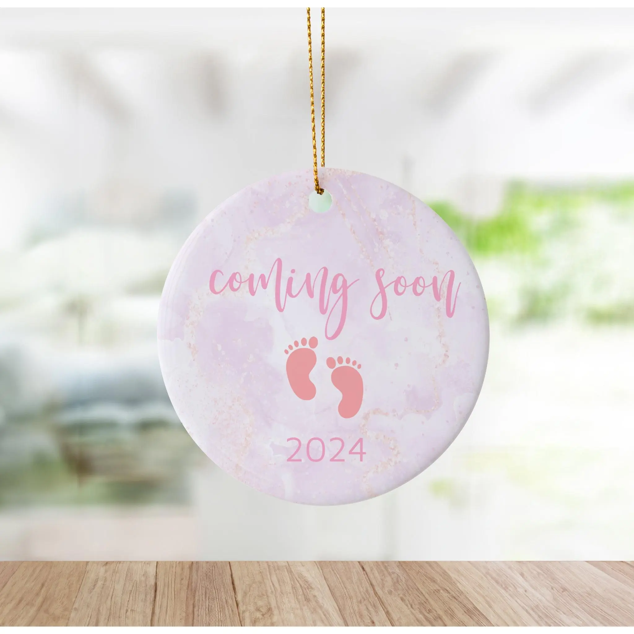 Personalized Girl Pregnancy Announcement Ornament
