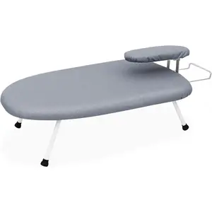Tabletop Ironing Board  Removable Sleeve Board Folding Legs Cotton Cover Travel Countertop Iron Board