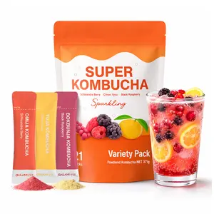 DALAMHARI Super Kombucha Variety Pack 21T | Sugar-Free Probiotics Fizzy Drink | Korean Yuja, Omija, Bokbunja | Healthy Soda Alternative