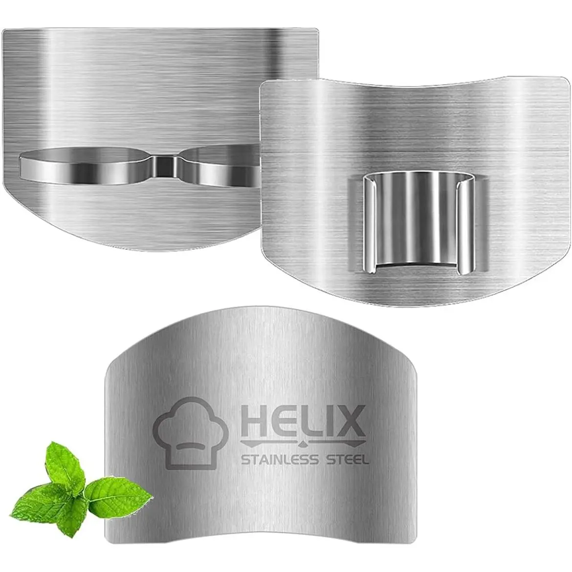 3Pcs Finger Guard for Cutting  2 Styles One &amp; Double Kitchen Tool Stainless Steel Knife Protector aid Adjustable Hand Protect Fingers Avoid Hurting Silver
