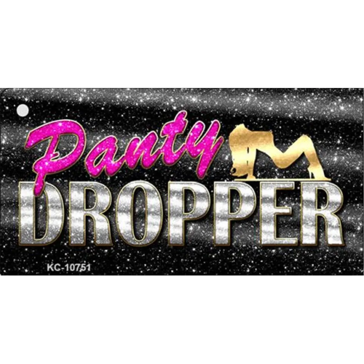 212 MAIN Smart Blonde Panty Dropper Novelty Metallic Aluminum Key Chain - 1.5x3 in Rectangular, Lightweight, Durable, High-Gloss Finish, Pre-Drilled Hole, Adult Automobile & Motorcycle Car Interior Decoration Accessory