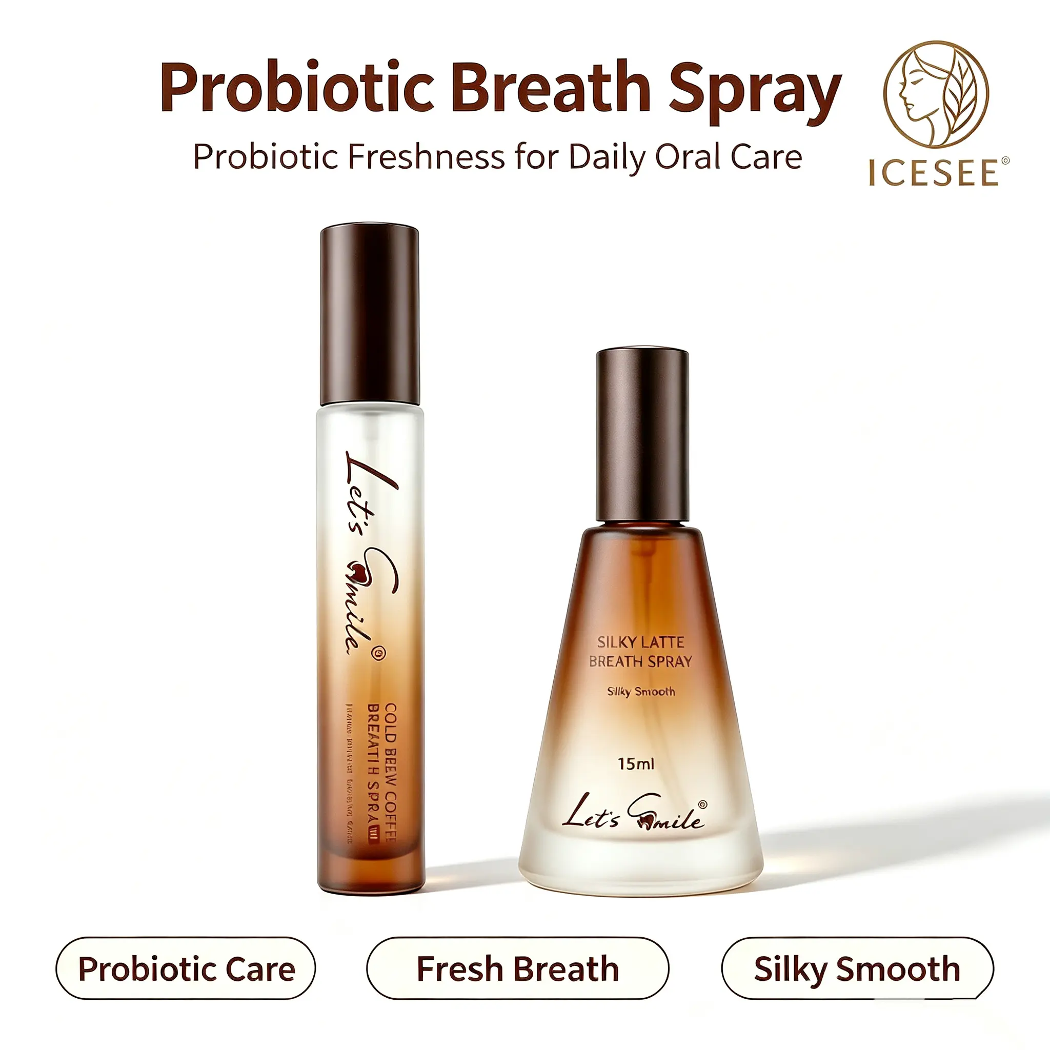 ICESEE Coffee Scent Mouth Spray Pocket Portable Mini Breath Freshener Strong Aroma Instant Freshness On-the-Go Travel Size 10ml 15ml#summerwins #dealsforyoudays