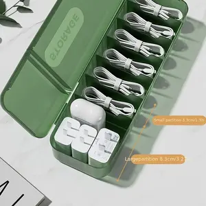1PC Desktop covered data cable storage box, cable sorting box, headphone power cord sorting tool