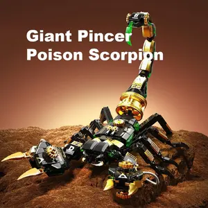 Steam Da Vinci Punk Giant Claw Poison Scorpion Crocodile Building Blocks, Mechanical Technology Model Display Toy Gift