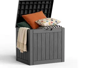 Outdoor Deck Box, Lockable Waterproof Outdoor Storage Boxes For Garden Tools,Indoor Cushions,Accessories Outside Storage Resin Weatherproof Container