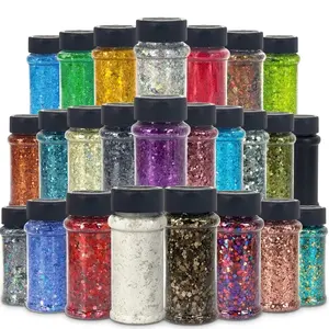12 x 1.5oz Glitter Powder Set, Rainbow Chunky Hexagon Glitter, 36Colors for Epoxy Resin, Nail Art, Tumblers, Keychains, Phone Cases & Holiday Crafts