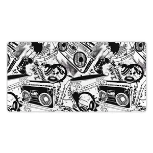 Doodle Music Pattern Mouse Pad, 1 Count Rectangle Gaming Mouse Pad, Anti-slip Rubber Base Mouse Mat for Work, Gaming, Office Desk Mat