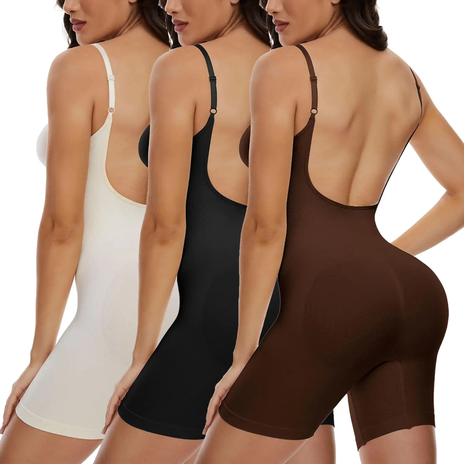 Women's Backless Shapewear Bodysuit, Seamless High-Waisted Tummy Control Shorts, Body Shaping Underwear for Wedding & Night Out, Shapewear For Women