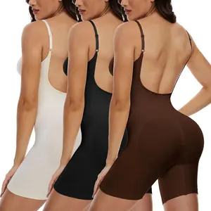 Women's Backless Shapewear Bodysuit Tummy Control Shorts  Open-Back Body Shaper  Womenswear Bodysuit