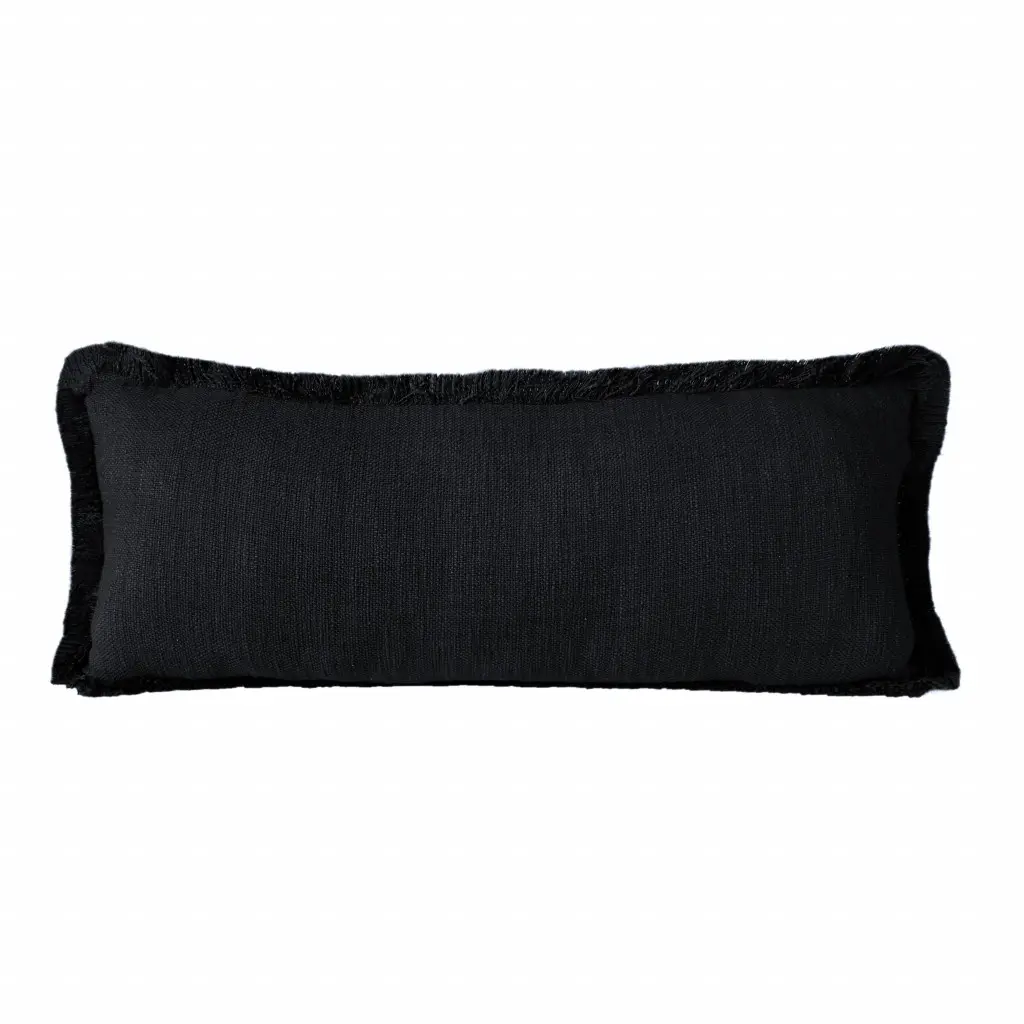 360 Stand Transitional 4x20x20 in. Black Solid Color Zippered 100% Cotton Throw Pillow - 2-Piece Set, Cotton Fabric, Two Piece Sets