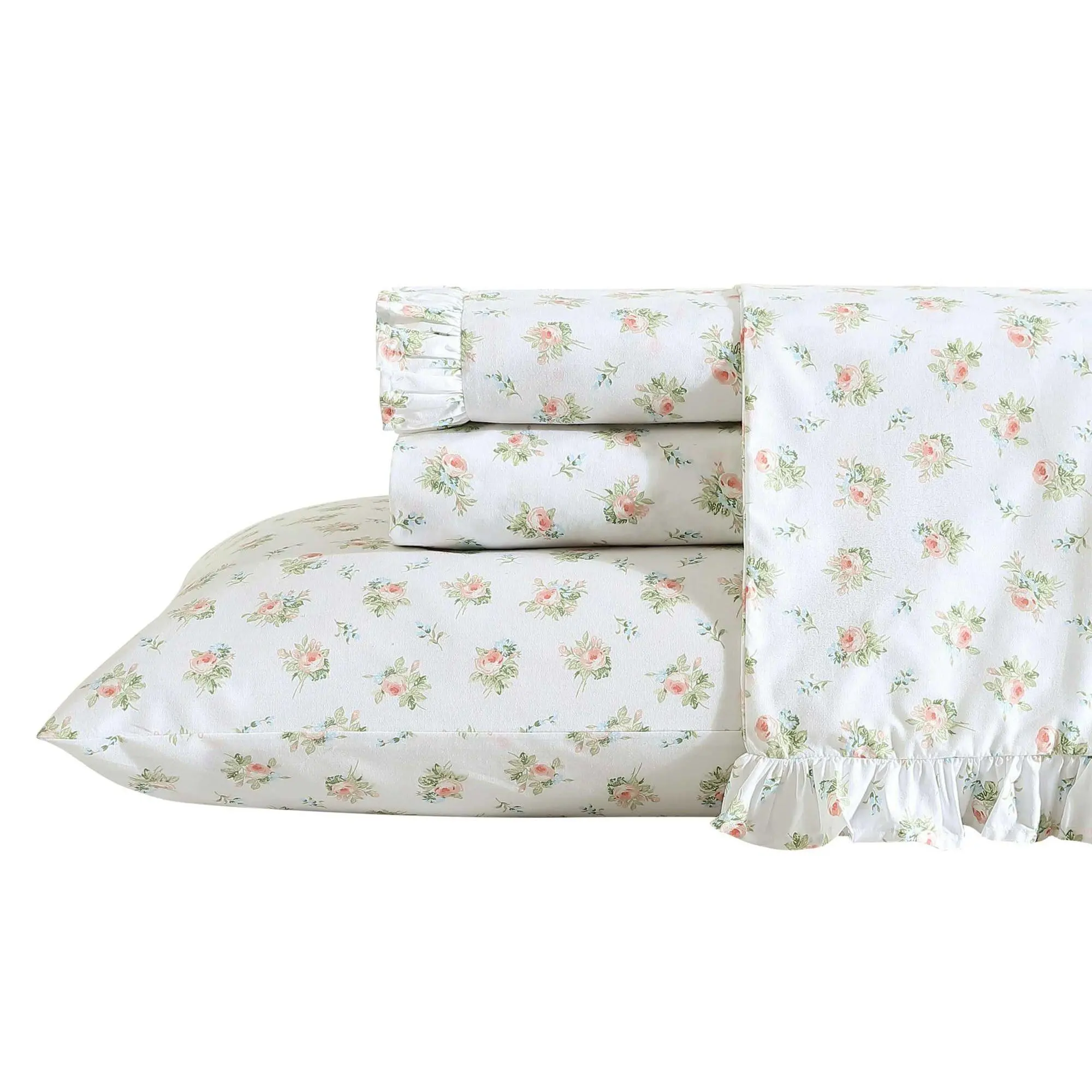 Laura Ashley Roseford Ruffled Hem King Pillowcase Set