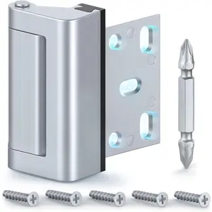 Home  Door Lock for , Childproof Door Reinforcement Latch with 3" for Inward Swing Doors, Upgraded Night Lock for Front Door , Includes Phillips Drill Bit - Frosted