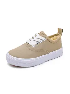 Opoee Kids Canvas Shoes, Casual Low Top Lace-Up Sneakers for Boys and Girls, School Season Sports Shoes, Teenager Skateboard Shoes