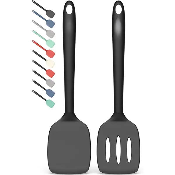2 Pack Silicone Spatula Set, High Heat Resistant BPA Free Kitchen Turner Set for Nonstick Cookware, Cooking and Baking Utensils
