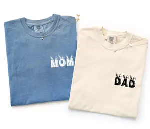 Comfort Colors Custom Easter T-Shirt, Mama Dad Easter Shirt, Personalized Bunny Ear Tee, Matching Couple Family Easter Gift, Minimal Easter Day Outfit