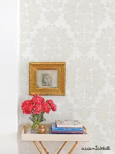 Damask Classic White Wallpaper - Peel and Stick