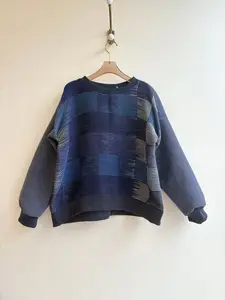 Navy Indigo Handwoven Double Quilted Sweater