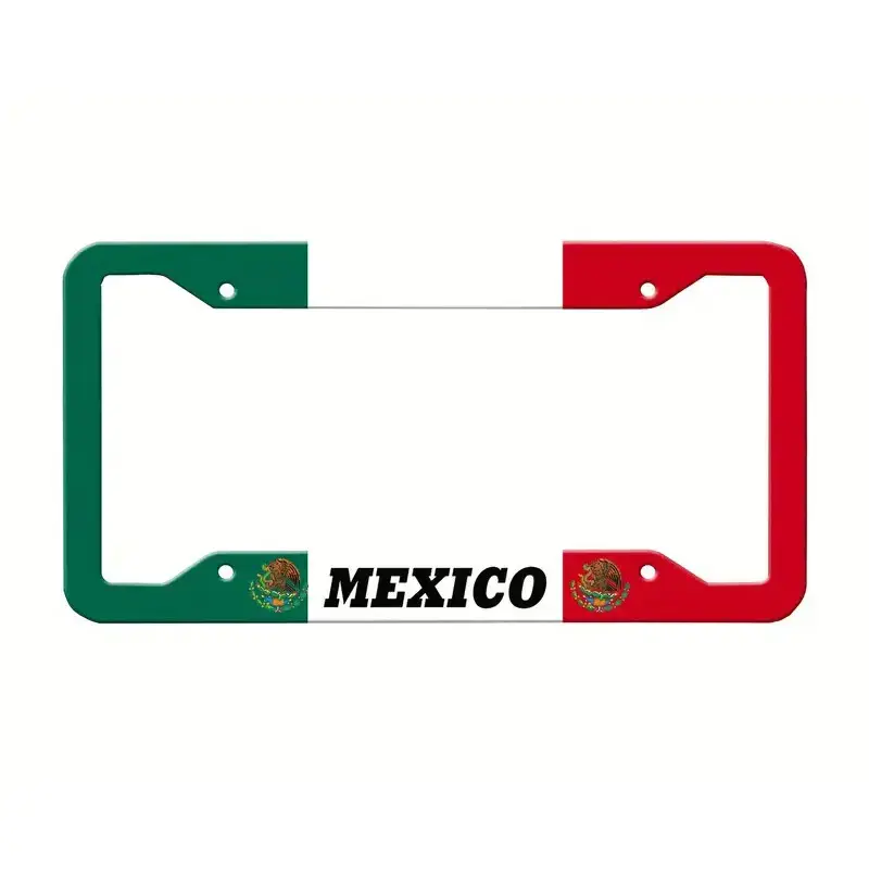 Mexico Mexican Flag Metal License Plate Frame Car Accessories