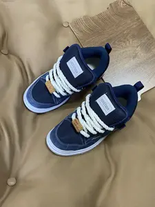 Men's Trendy Canvas Sneakers, Anti-Slip Wear-Resistant Street Outdoor Shoes, Casual Low Top Unisex Footwear, All Seasons, Size 50 Blue