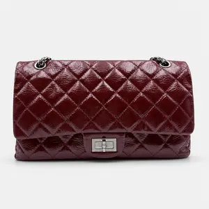 Pre-owned CHANEL FRANCE Crossbody Bags H1 2.55 Reissue Burgundy Shiny Wax Patent Leather H22037