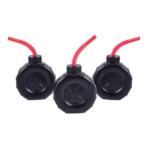 12 oz. Cars & Trucks Tire Molded Reusable BPA-Free Plastic Cups with Lid & Straw - 12 Ct.