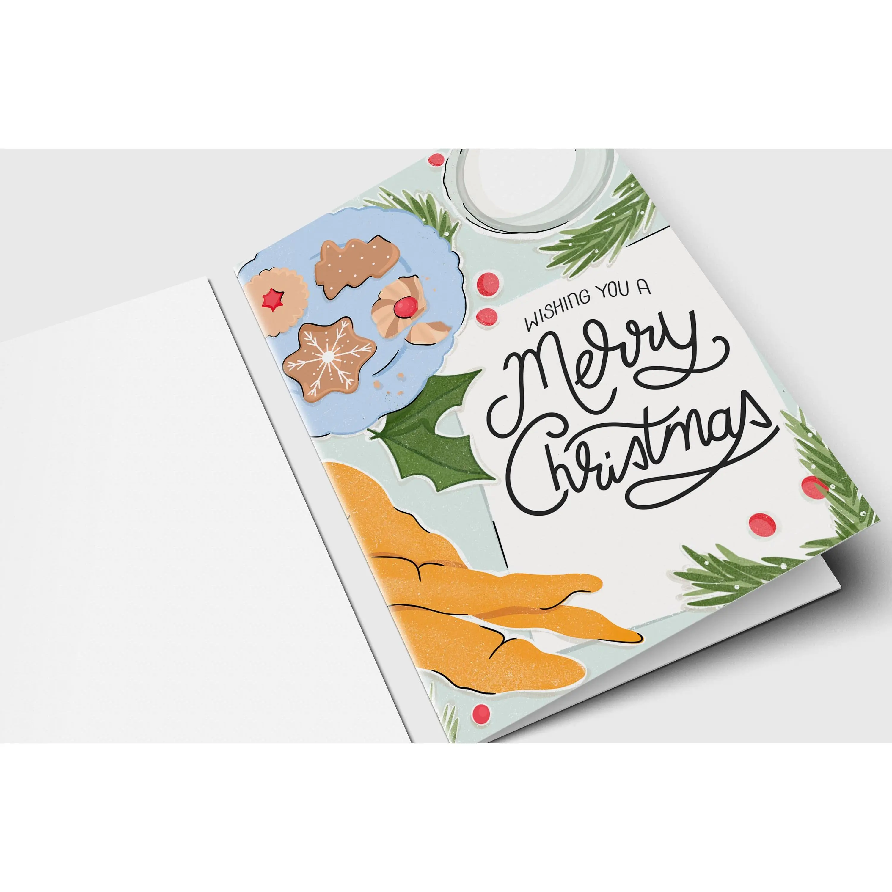 Milk and Cookies for Santa Christmas Card - Holiday Greeting