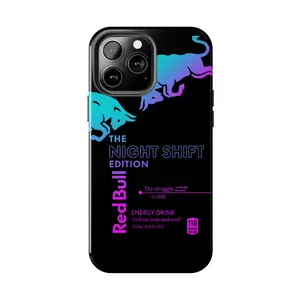 Red Bull Red Bull Energy Phone Case | Night Shift Edition  Compatible with iPhone 17 16 15Pro, 14, 13, 12, 11, 8, XR Mini, Pro Max, Plus & SAMSUNG GALAXY 21 S22 S23 S24 25 ULTRA PLUS Accessories Protection unisex