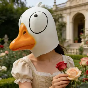 Funny Latex Duck Mask Little White Duck Prom Animal Mask Cosplay Halloween Party Props mini gifts whimsical design
