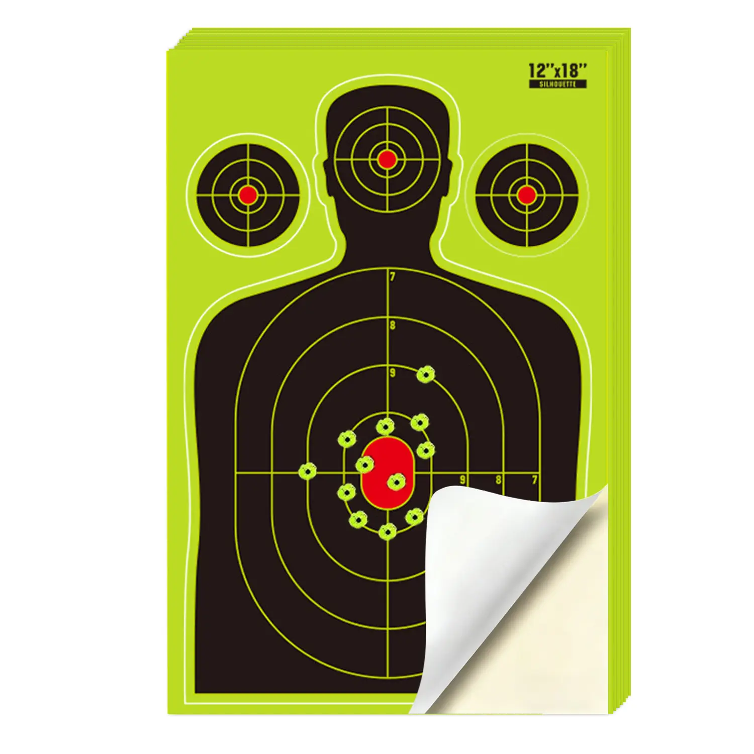 12 x18 Inch 5/10/20/30 Pcs Silhouette Splatter Targets, Adhesive Shooting Target Stickers with Yellow Effect for Outdoor Indoor Practice