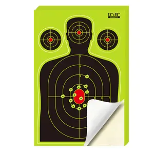 12 x18 Inch 5/10/20/30 Pcs Silhouette Splatter Targets, Adhesive Shooting Target Stickers with Yellow Effect for Outdoor Indoor Practice