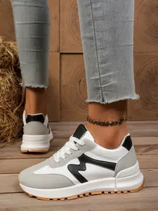 Women's Thick Sole Sport Shoes New Arrival Fall Fashion Casual Breathable Dad Sneakers, Breathable Sports Sneakers, PU Leather, Rubber Sole, All Seasons