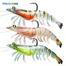 TRUSCEND Easy Catch Pre-Rigged Soft Fishing Lure Set - Durable TPE Weedless Bass Jig, Shrimp & Crayfish Baits with Life-Like Swim, Balanced Action, Jointed Design, Dark/Light Color Set for Freshwater, Saltwater Fishing Equipment, Crappie Jigs