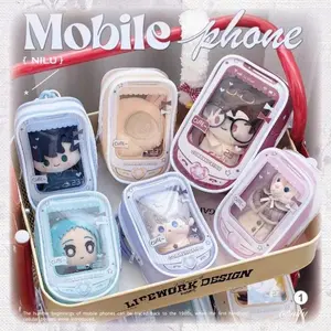 2026 new Mobile Phone Series PVC Doll Storage Bags Plush Doll Display Bag for Girls Gifts Original Design Kawaii Toys Storage Bag