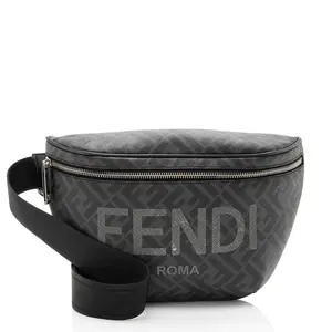 Pre-owned FENDI Leather Belt Bags Coated Canvas FF Belt Bag