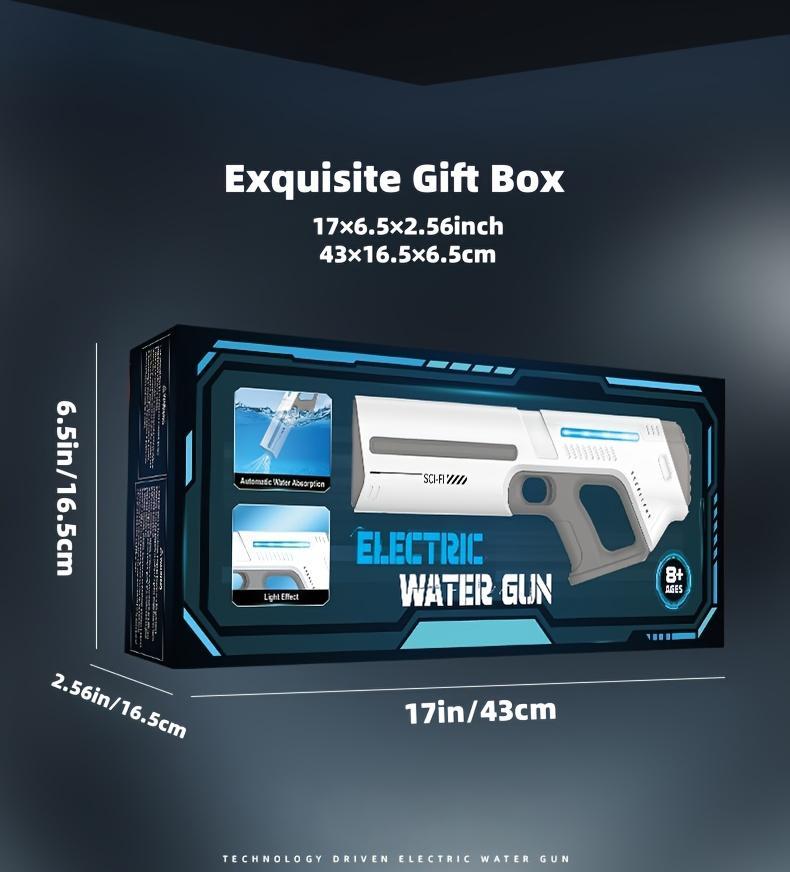 Auto-Fill Electric Water Gun, Pulse Jet Squirt Gun with LED Light Show, 40ft Long Range Rapid-Fire Water Blaster, USB Rechargeable Large Tank Waterguns for Kids & Adults, Adult Water Gun for Pool Beach Backyard