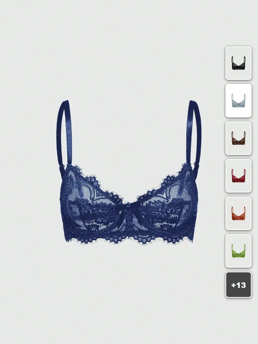 MEAUS Goth Lace Bralette Floral Underwire Triangle Cup Dark Academia Clubwear
