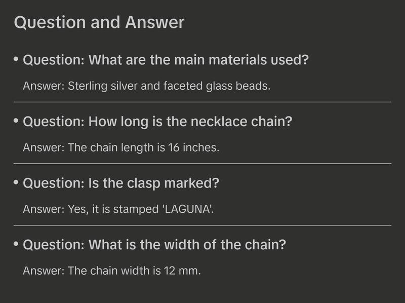 Silver Necklace With Faceted Clear Glass Beads