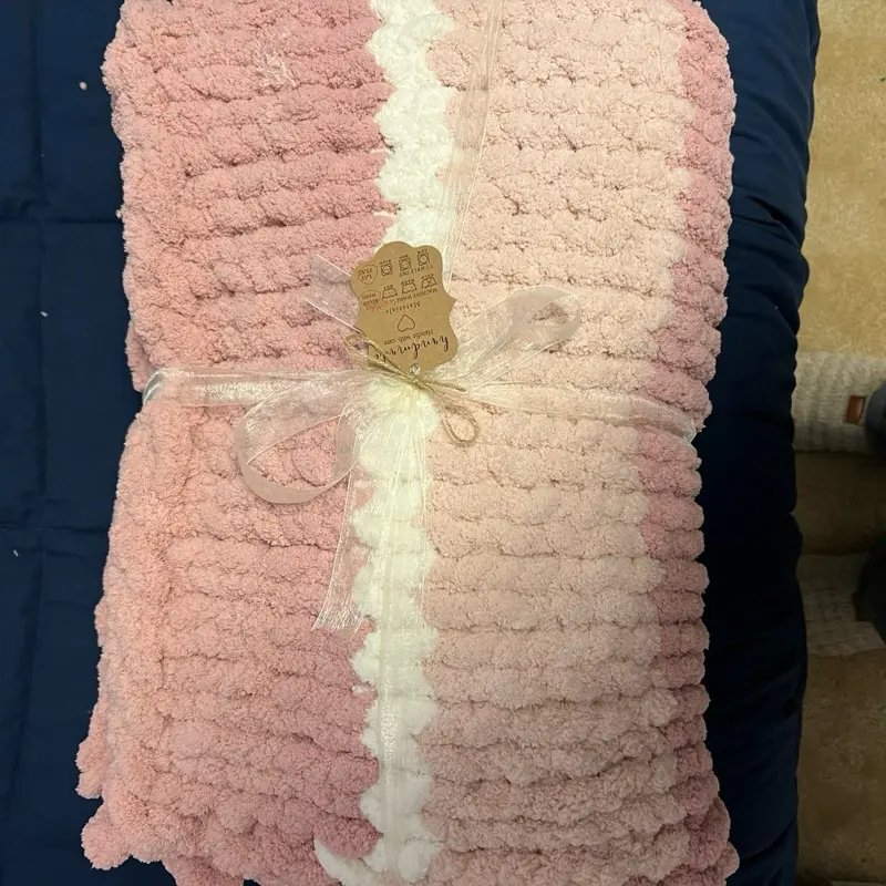 Chunky Yarn hand knitted blankets / throw.