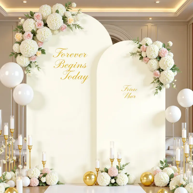 Cozy Stretchy Elastane Arch Covers (Stand Not Included) - Wedding Arched Backdrop Spandex Fabric, 2 or 3-Piece Multi-Size Set, Festive Home & Party Decor Supplies,