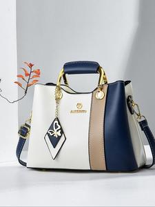 women's fashion colorblock patchwork handbag, casual large capacity zipper shoulder bag with butterfly charm, trendy versatile high-quality daily commuting bag unique everyday designer bags, everyday bags