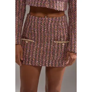 TRUTH OR DARE TWEED MINI SKIRT