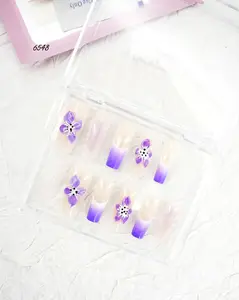 .DP.6548.Purple Gradient Embossed Wearable Nails .DP.6548.Purple Gradient Embossed Wearable Nails