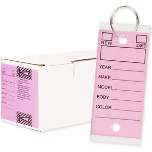 Genuine Self Laminating Key Tags -  | Writable  Labels for Easy  - Pack of 250 with 250 Rings | Durable Bulk  Dealership Supplies Key Tags Self Protecting